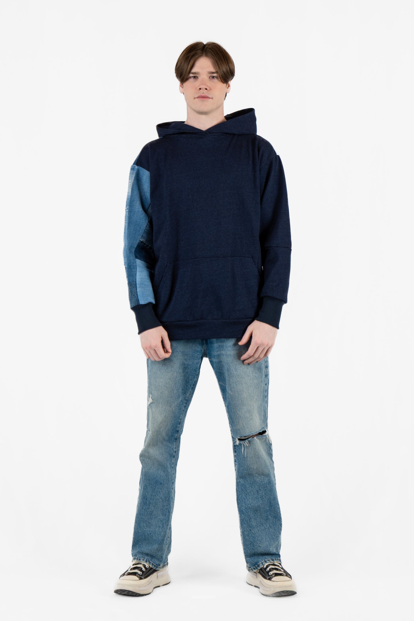 Everyday Navy Patchwork Hoodie L