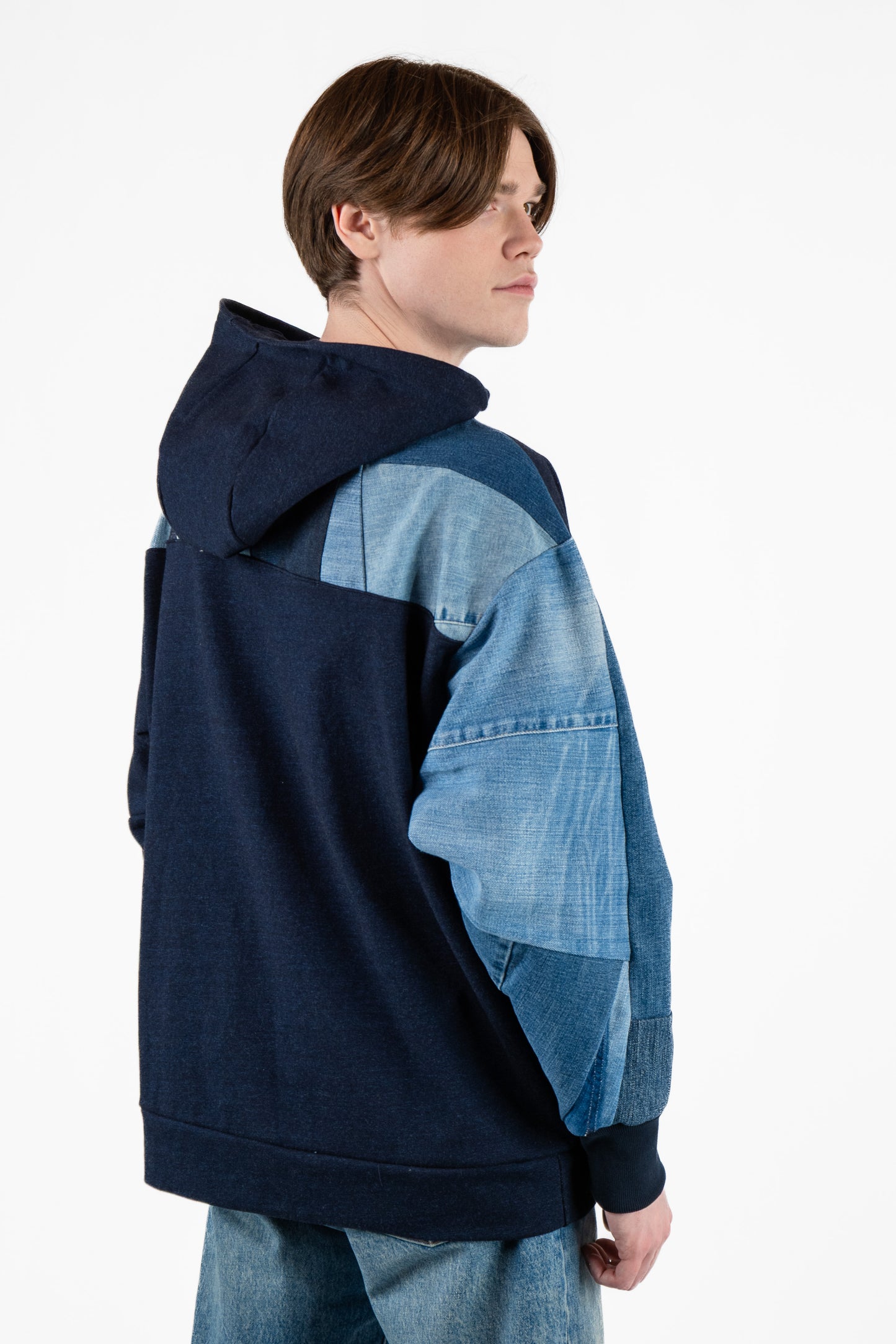 Everyday Navy Patchwork Hoodie L