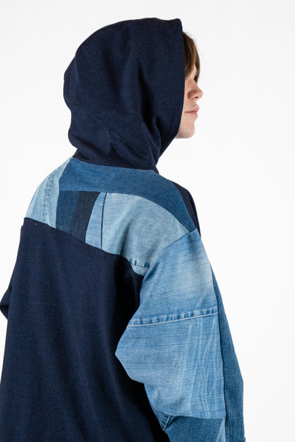 Everyday Navy Patchwork Hoodie L