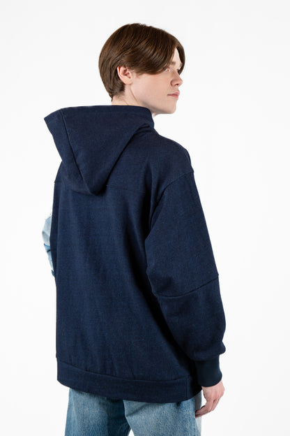 Deep Sea Patchwork Hoodie L