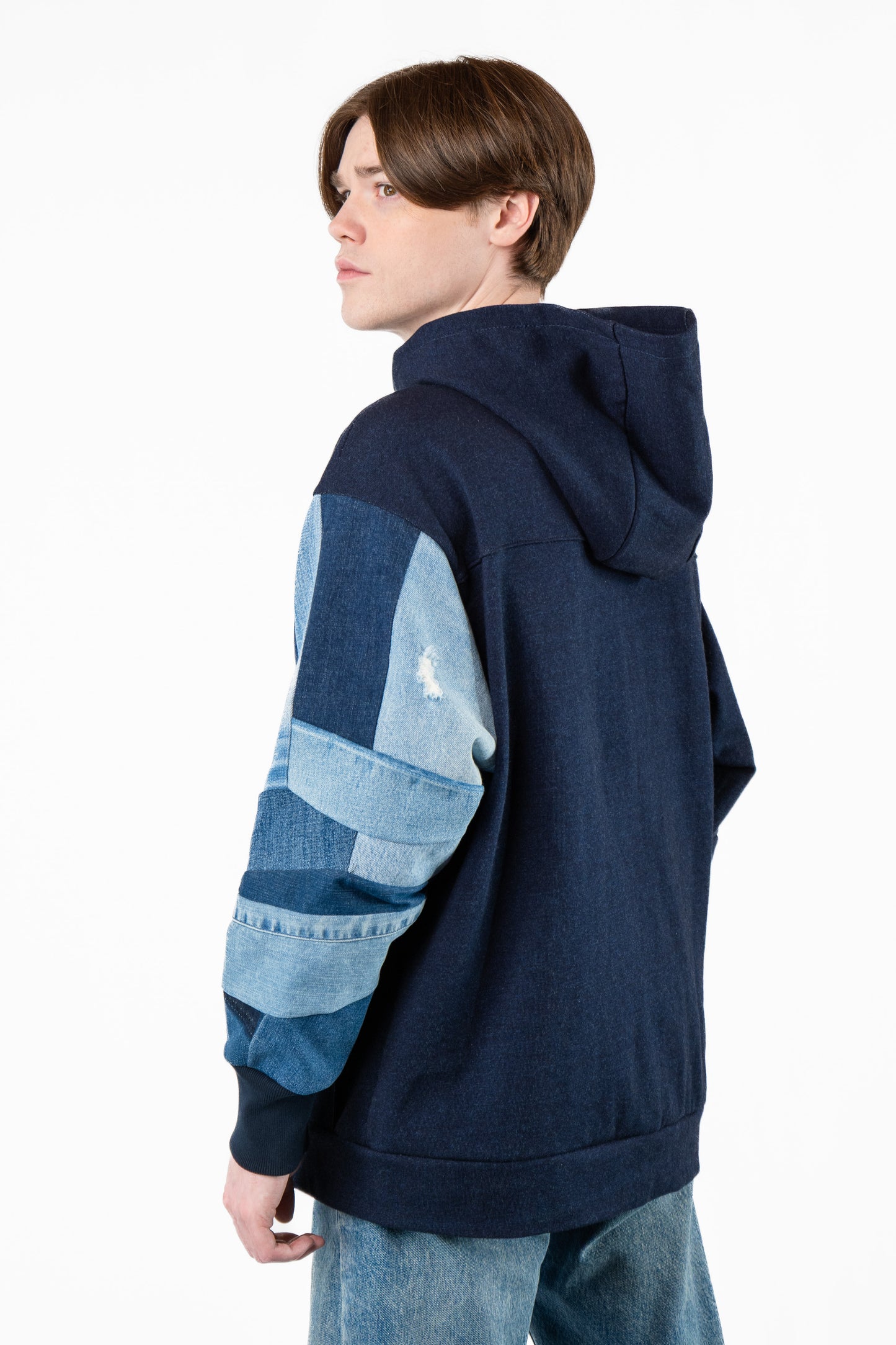 Deep Sea Patchwork Hoodie L