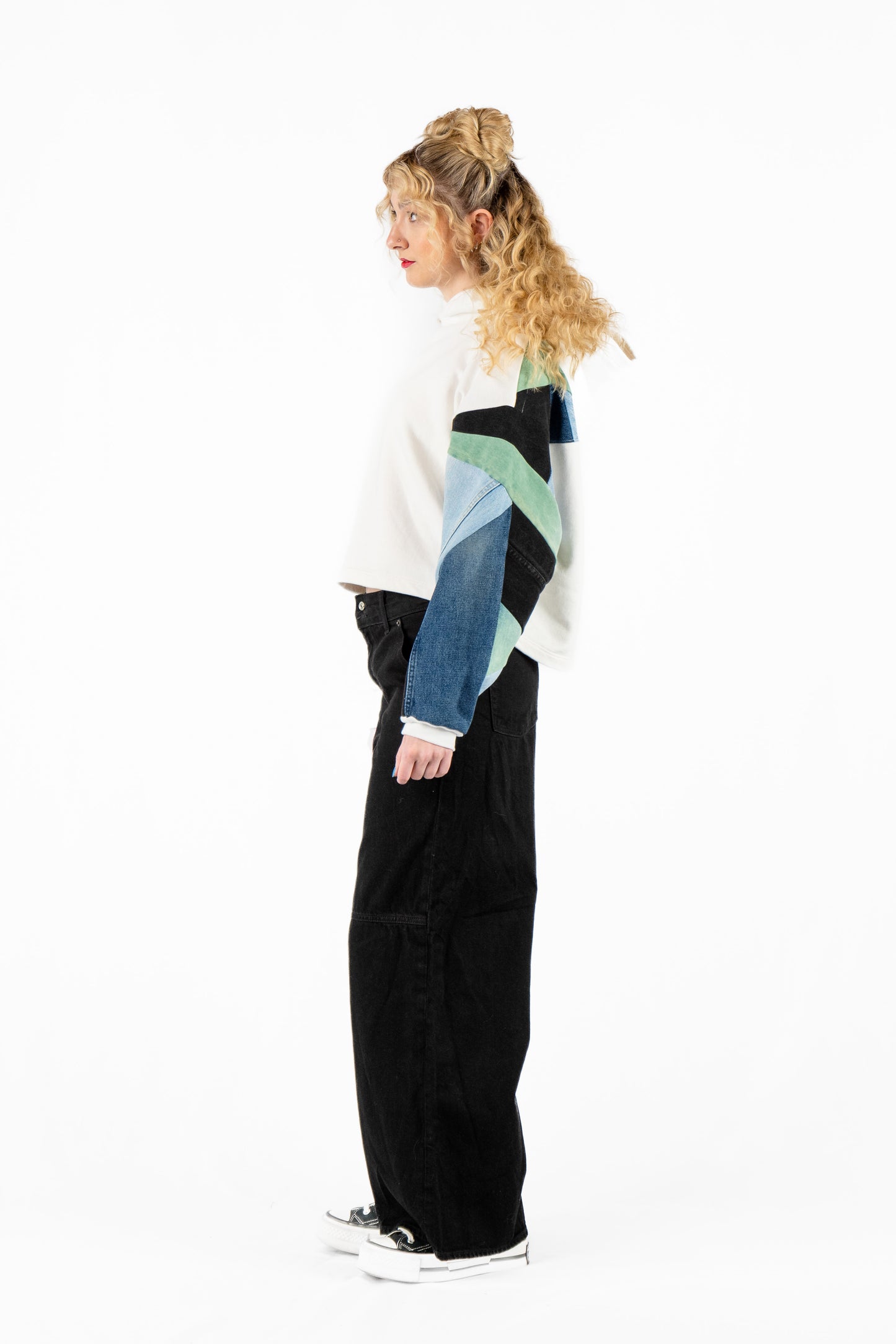 Sage Pop Cropped Hoodie M