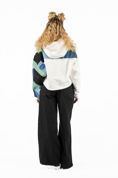 Sage Pop Cropped Hoodie M