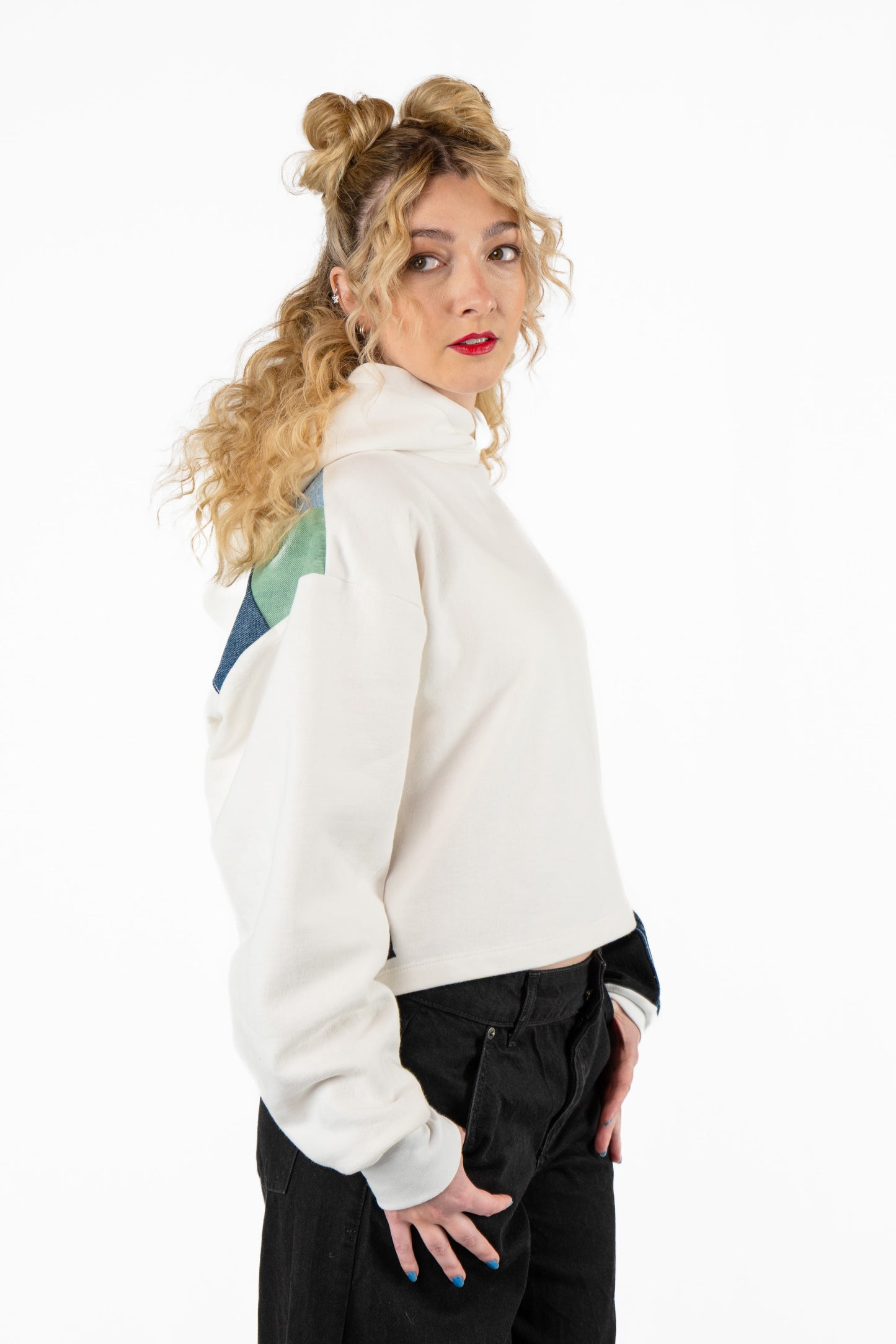 Sage Pop Cropped Hoodie M