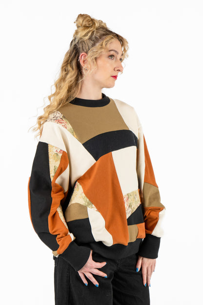 Fall Leaves Scrapwork Crewneck M