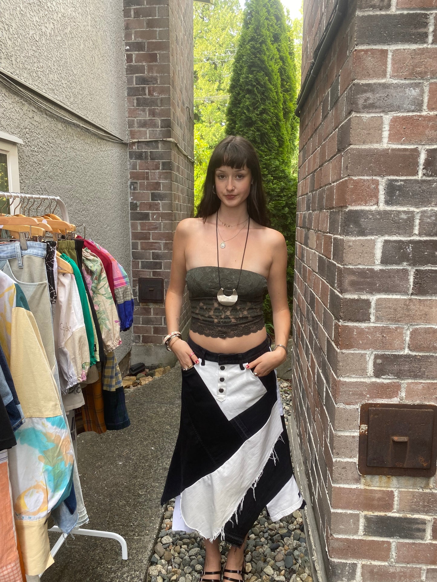 Patchwork Black & White Skirt