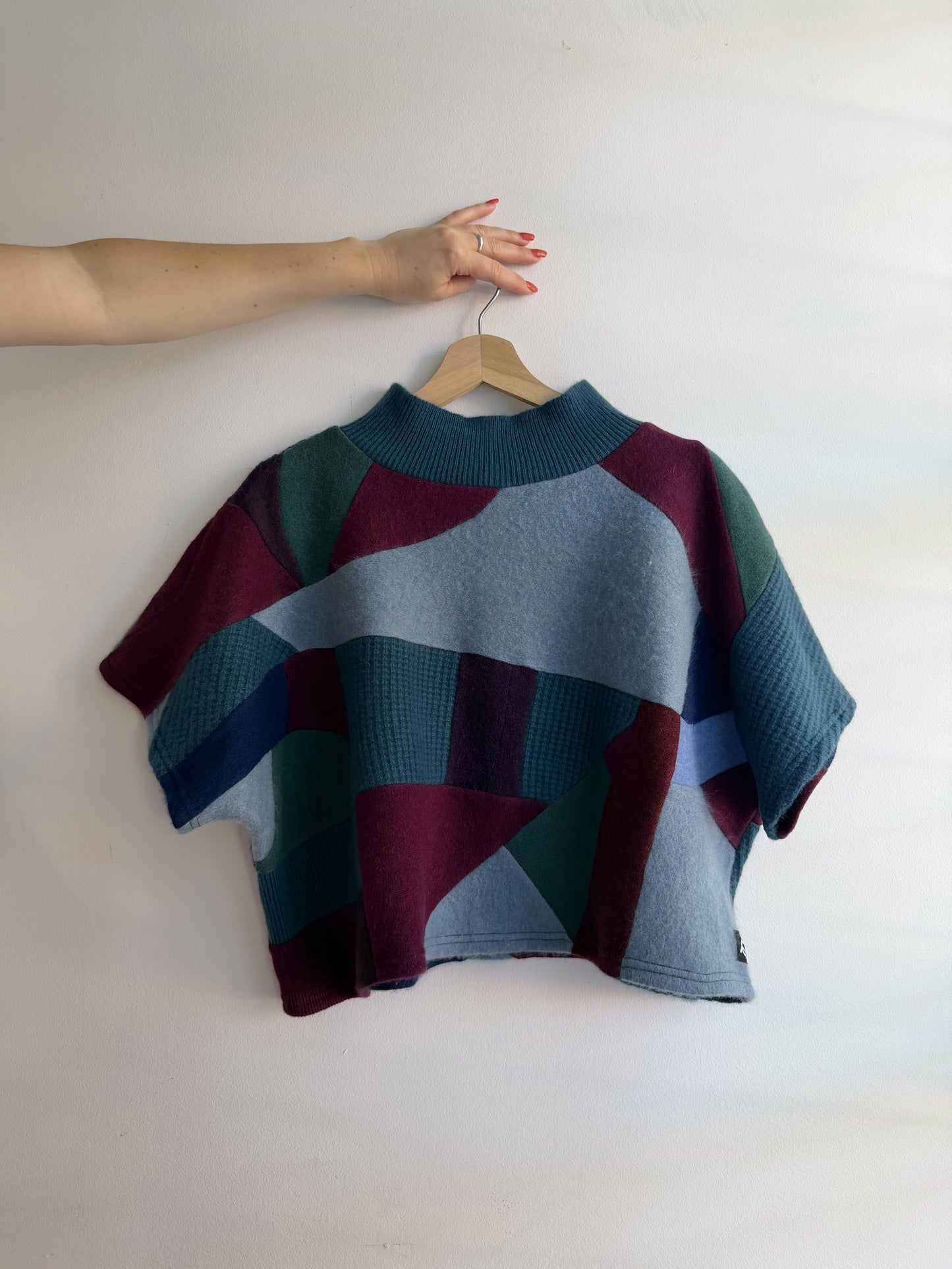 Indigo Mood Sleeveless Tee - Upcycled 100% Cashmere