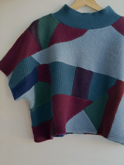 Indigo Mood Sleeveless Tee - Upcycled 100% Cashmere