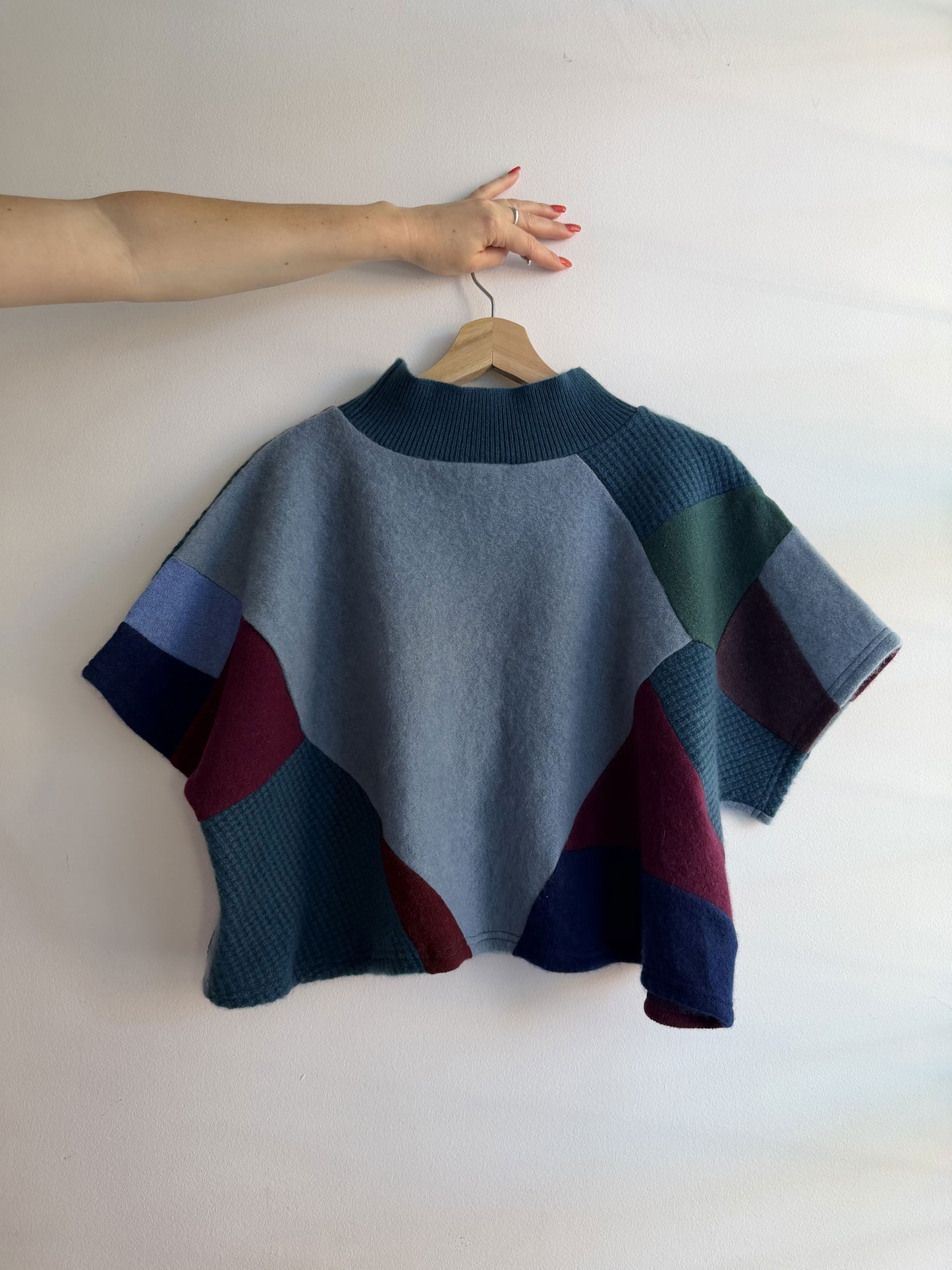 Indigo Mood Sleeveless Tee - Upcycled 100% Cashmere