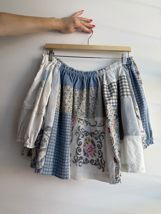 Cozy Patchwork Linen & Cotton Picnic Top