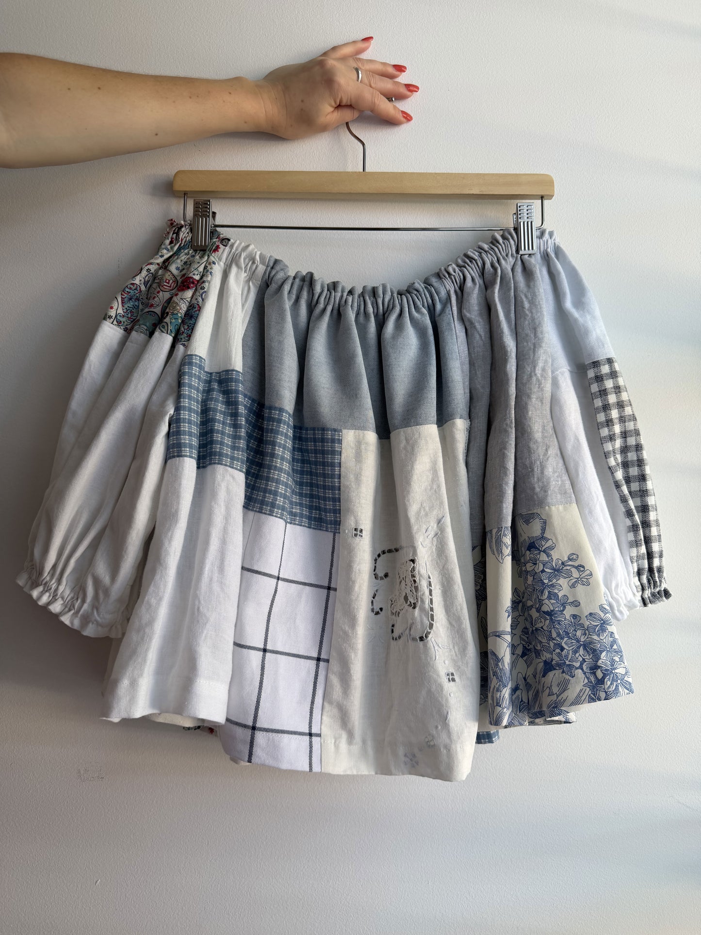 Cozy Patchwork Linen & Cotton Picnic Top