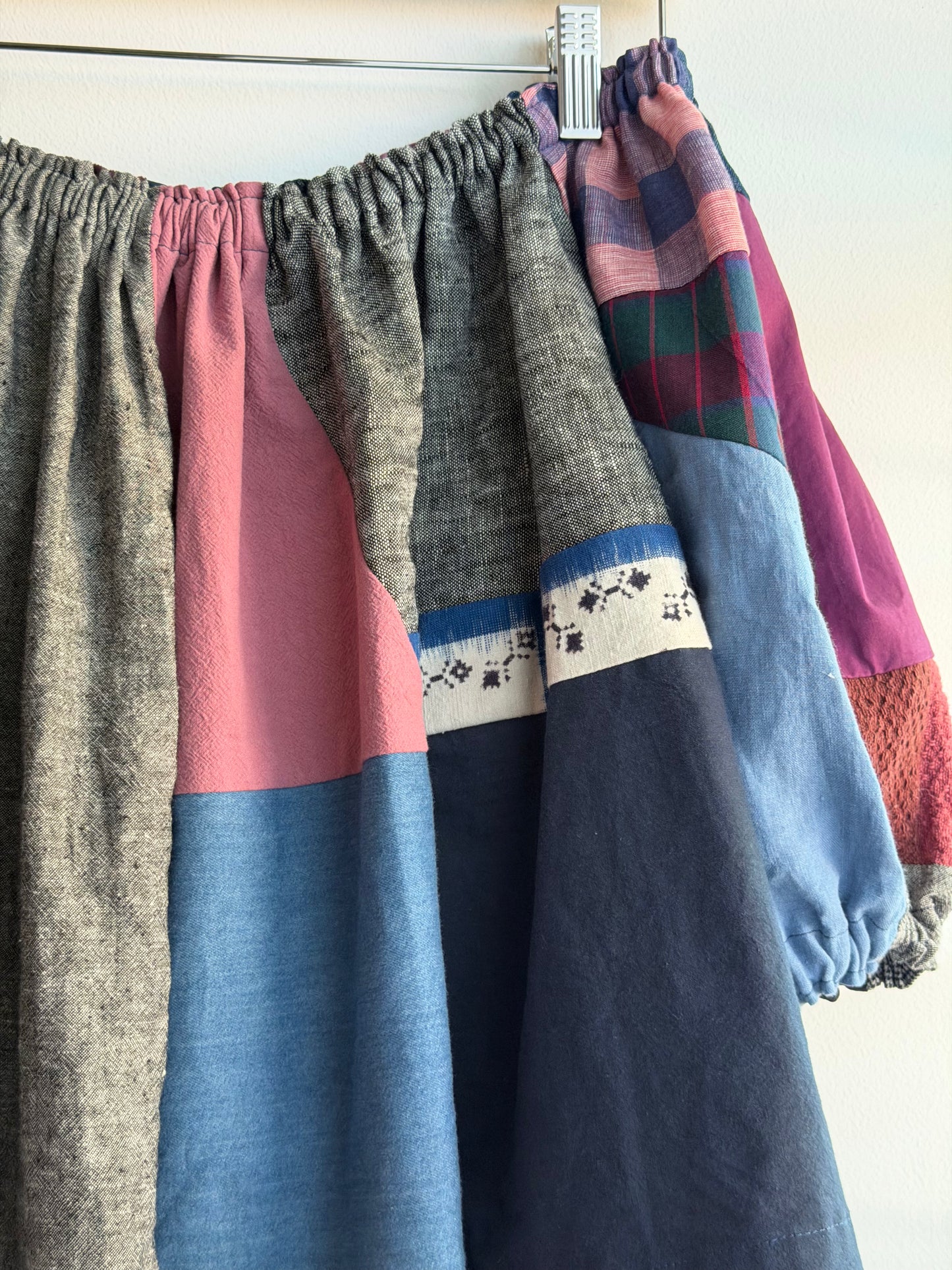 Burgundy & Navy Patchwork Picnic Top
