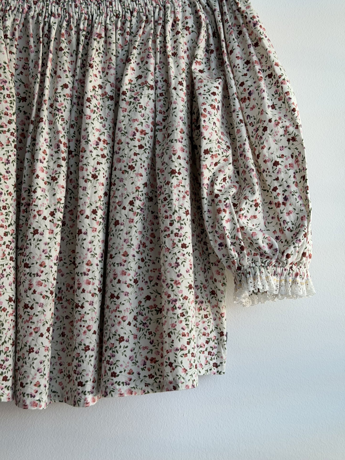 White Floral Cotton Picnic Top