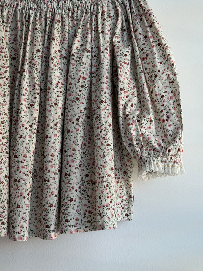 White Floral Cotton Picnic Top