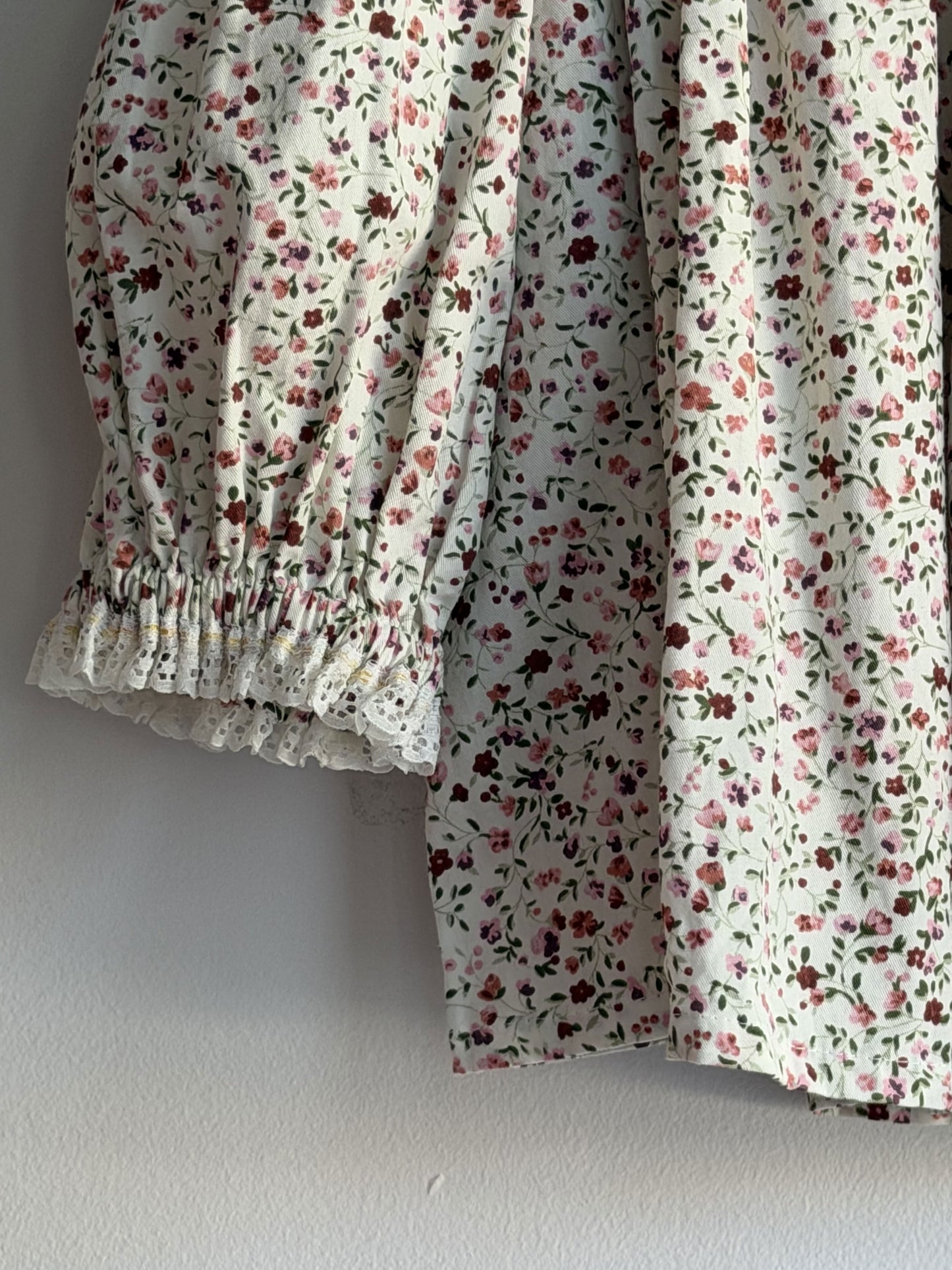 White Floral Cotton Picnic Top