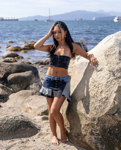 Reworked True Religion Lace Up Top