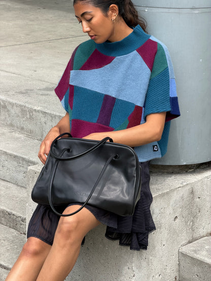 Indigo Mood Sleeveless Tee - Upcycled 100% Cashmere