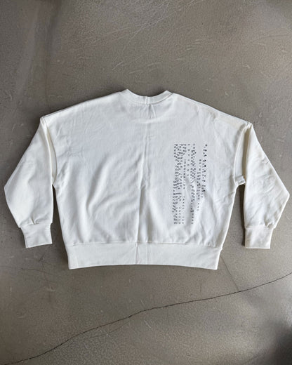 White Crewneck with Original Screen Print Photography by Laura Clark