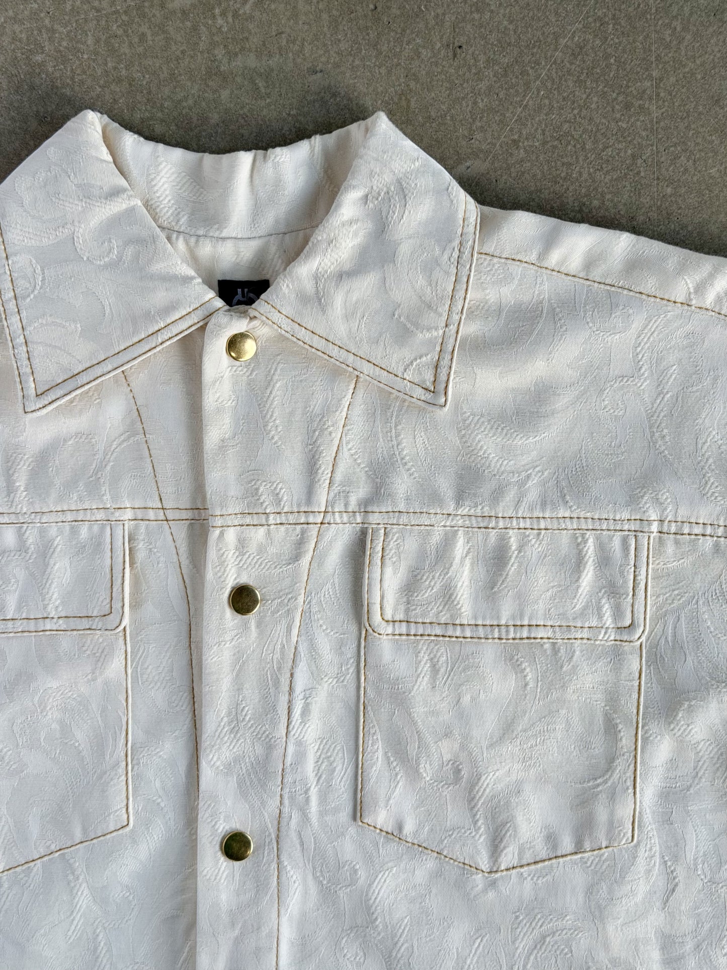 Cream Jacquard Cotton Jacket