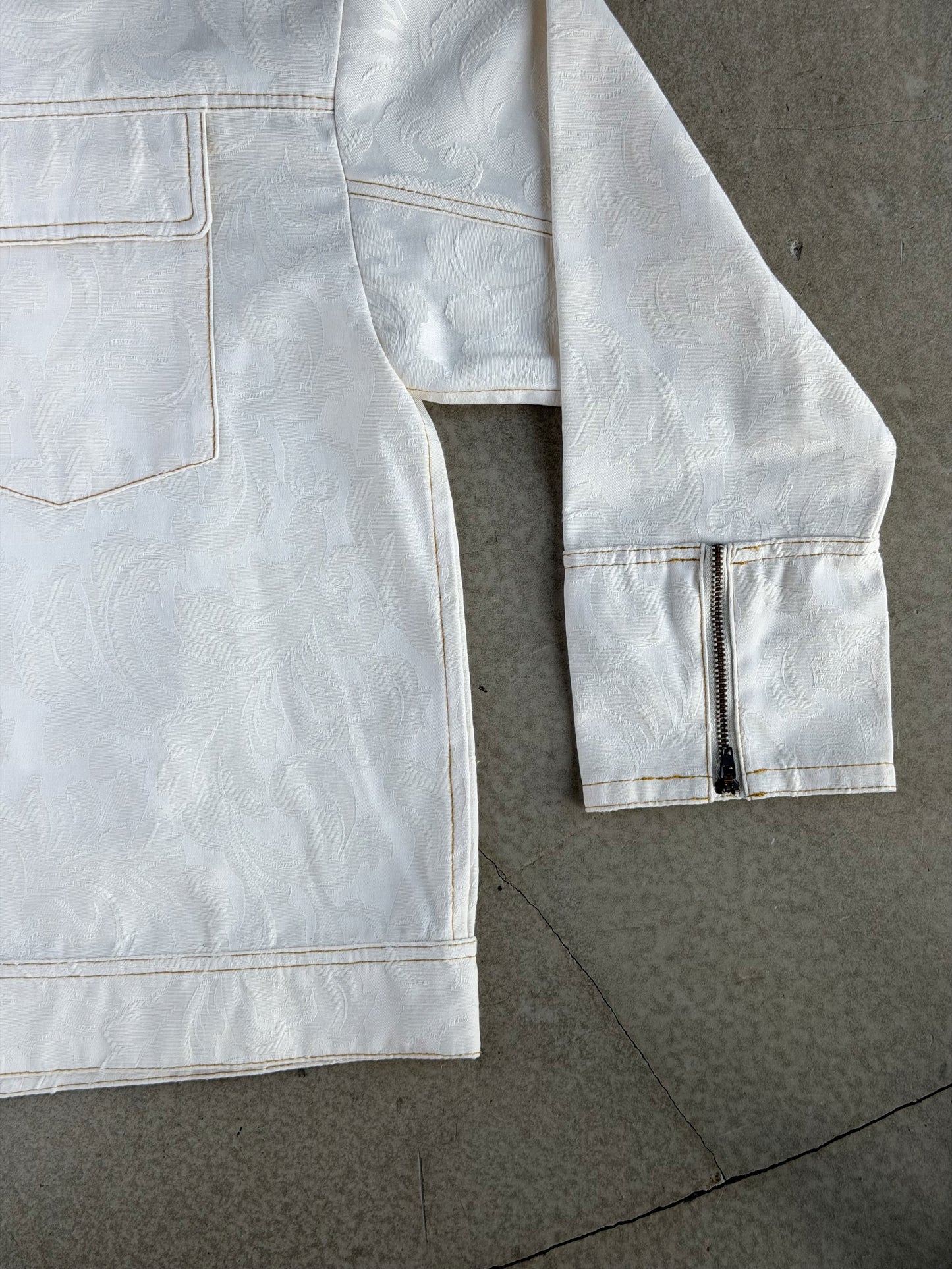 Cream Jacquard Cotton Jacket