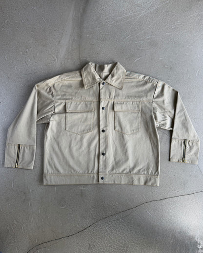 Camel Solid Cotton Jacket