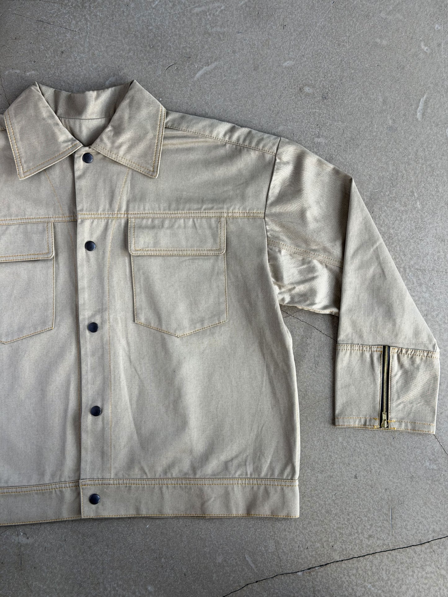 Camel Solid Cotton Jacket