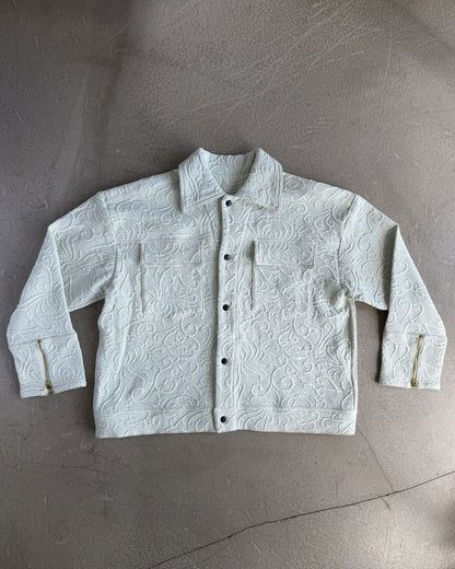 Sage Floral Jacquard Cotton Jacket