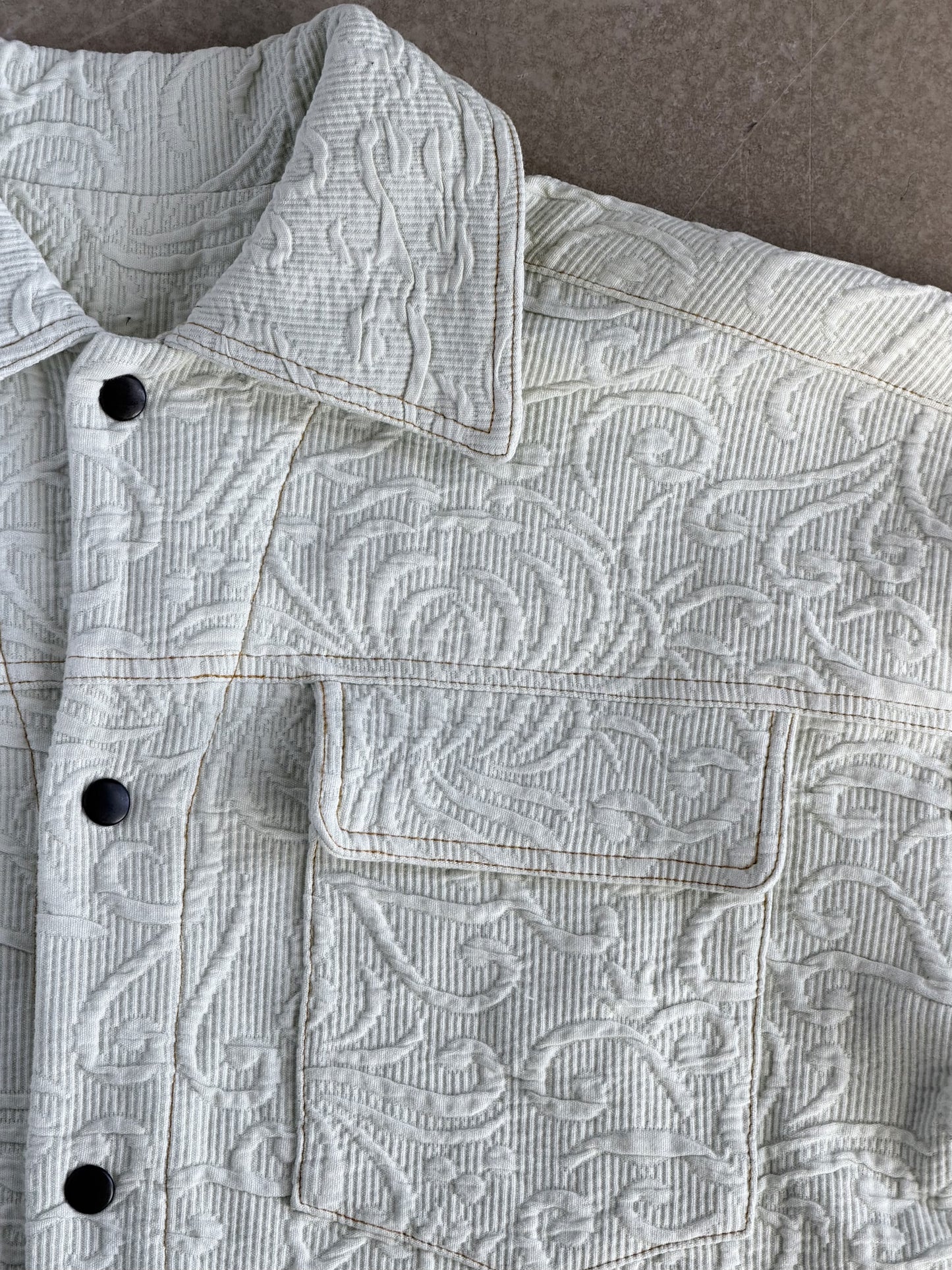 Sage Floral Jacquard Cotton Jacket