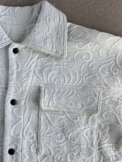 Sage Floral Jacquard Cotton Jacket