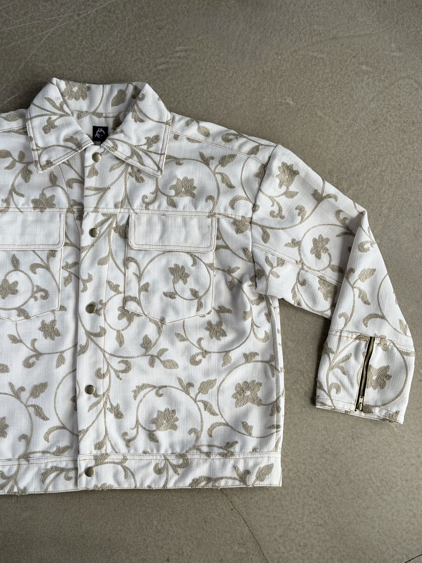 White & Grey Floral Jacket