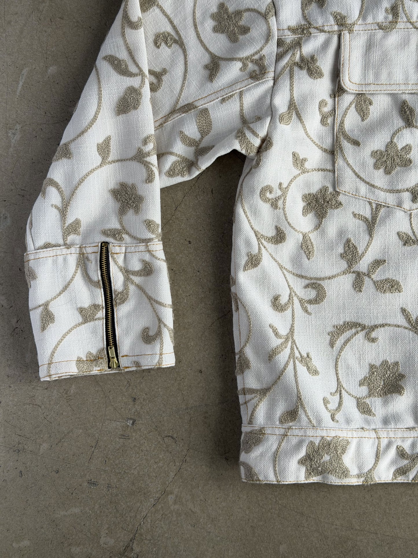 White & Grey Floral Jacket