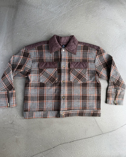 Brown Plaid Wool Jacket