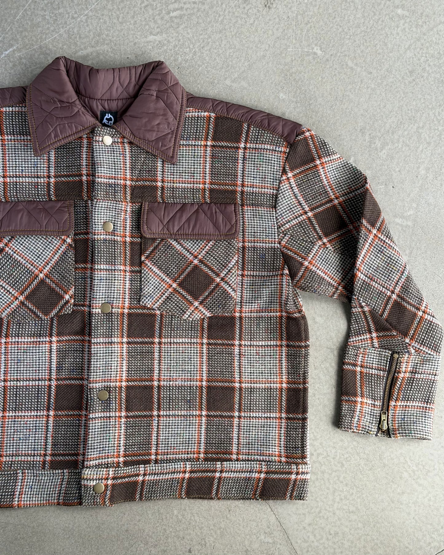 Brown Plaid Wool Jacket