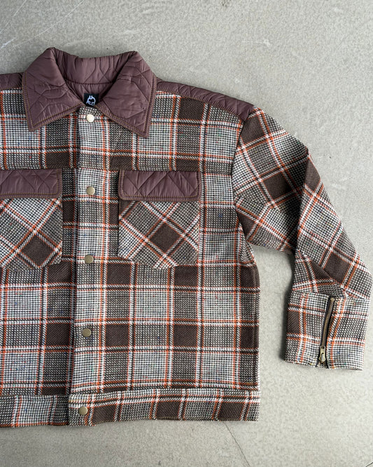 Brown Plaid Wool Jacket