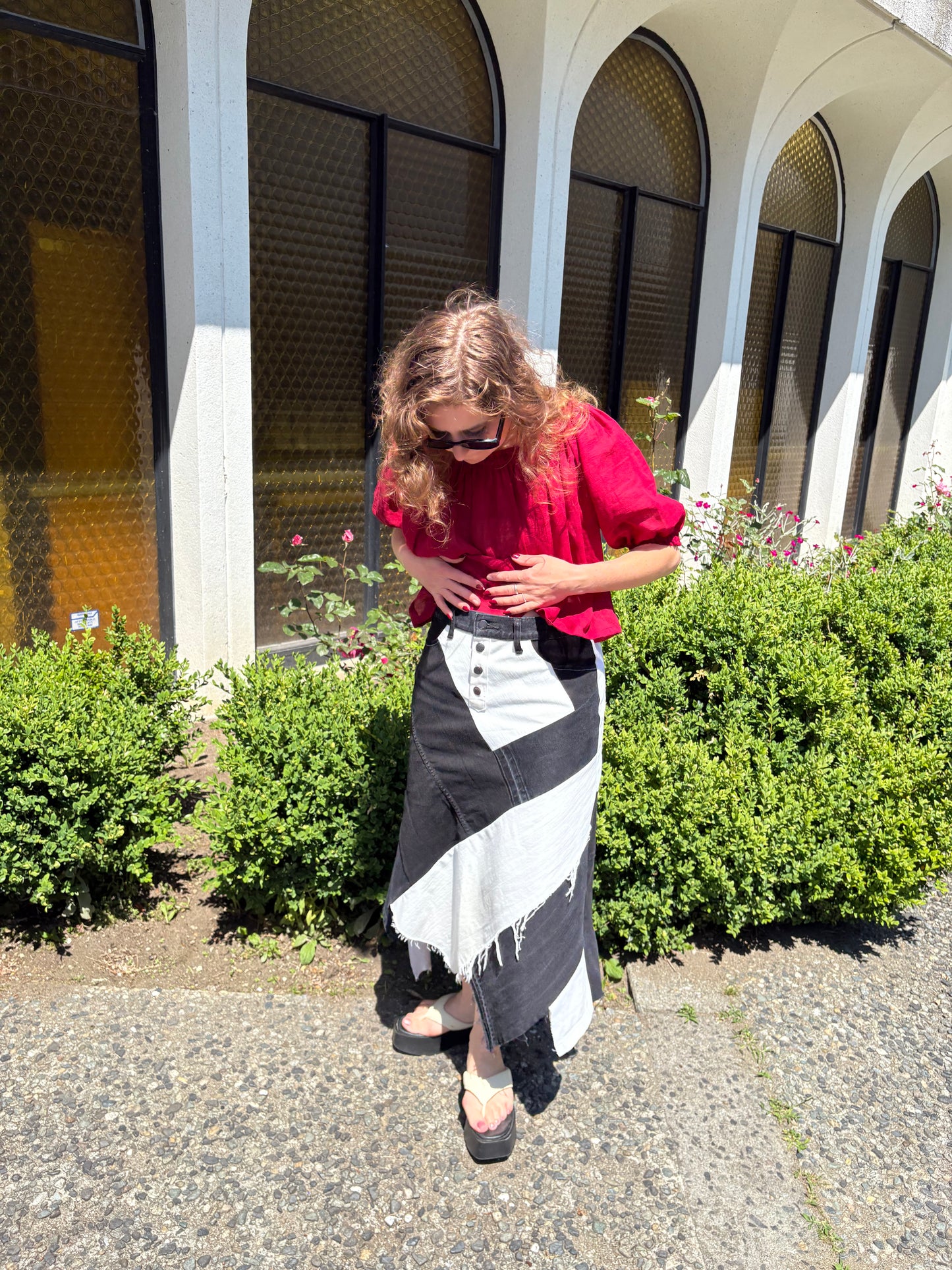 Patchwork Black & White Skirt