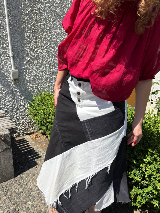 Patchwork Black & White Skirt