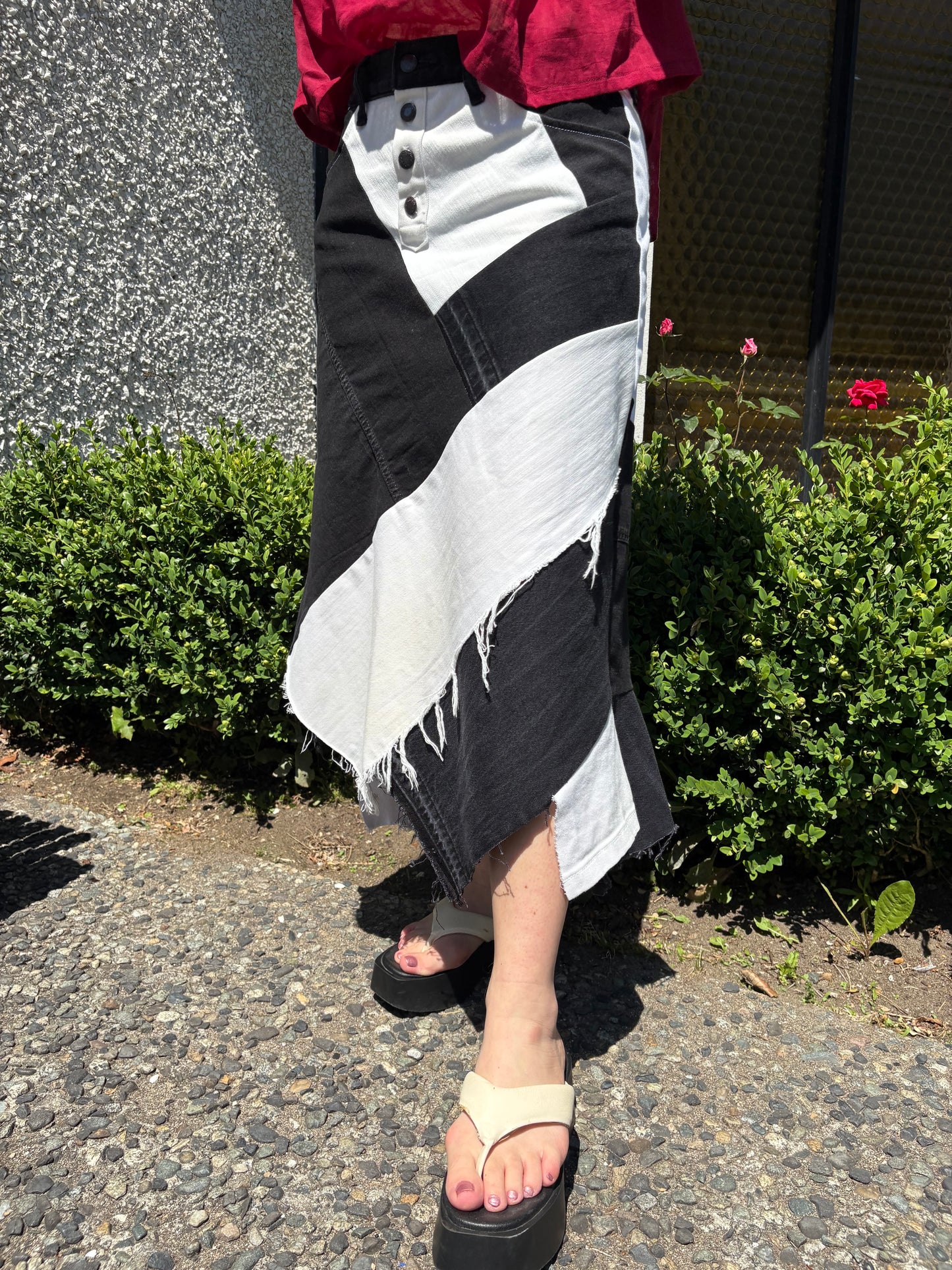 Patchwork Black & White Skirt