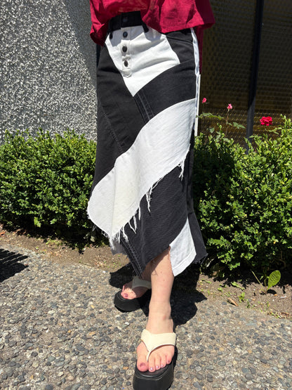 Patchwork Black & White Skirt
