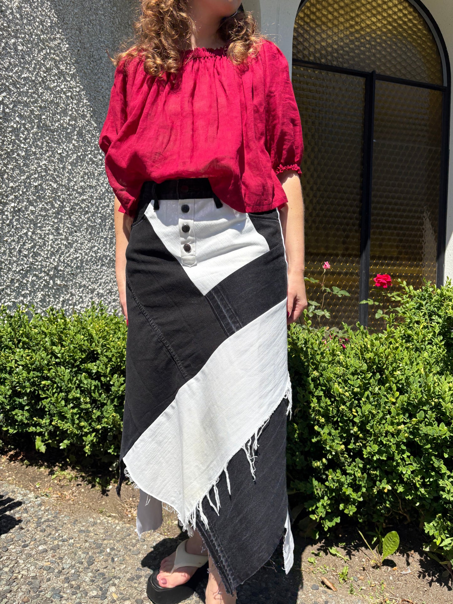Patchwork Black & White Skirt
