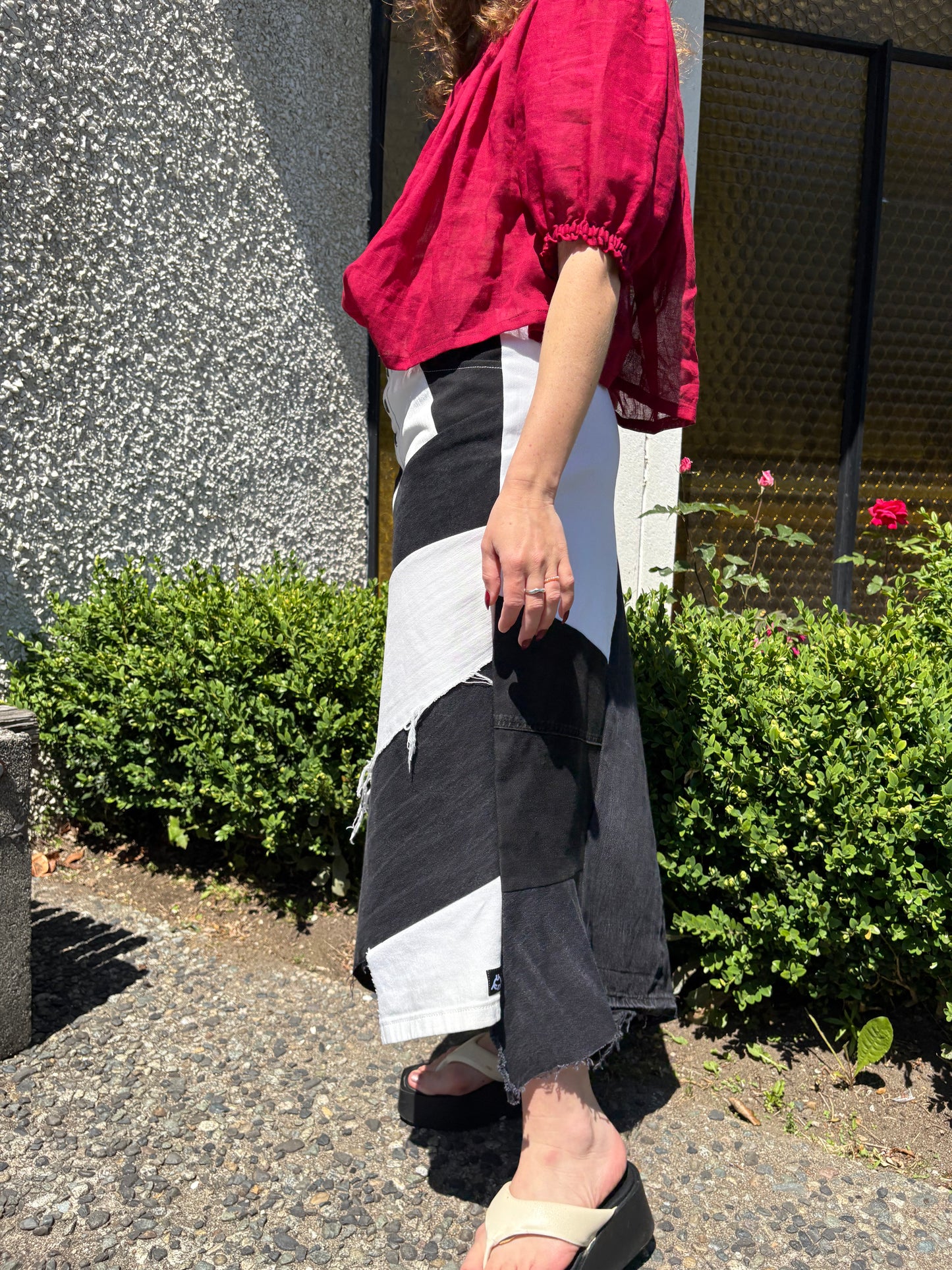 Patchwork Black & White Skirt