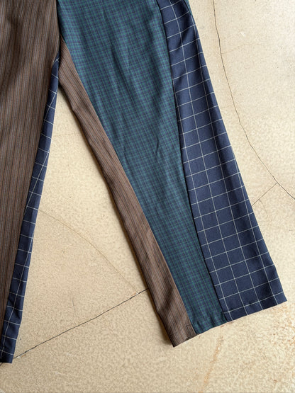 Baggy Pant – Wool Plaid Suiting in Brown, Navy & Green