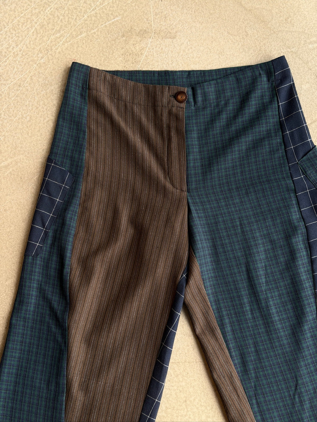 Baggy Pant – Wool Plaid Suiting in Brown, Navy & Green