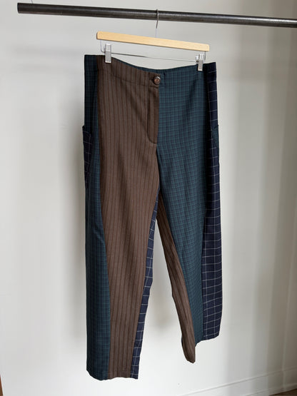 Baggy Pant – Wool Plaid Suiting in Brown, Navy & Green