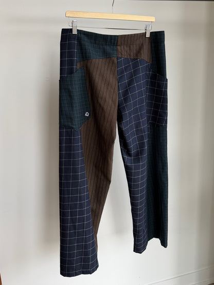 Baggy Pant – Wool Plaid Suiting in Brown, Navy & Green