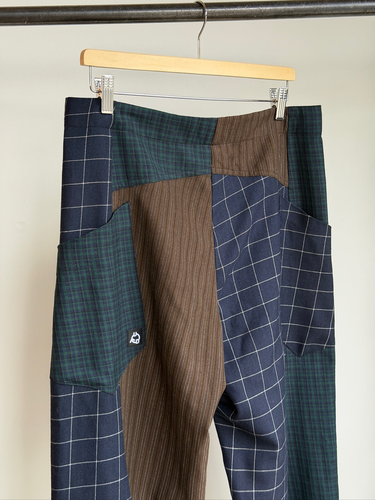 Baggy Pant – Wool Plaid Suiting in Brown, Navy & Green