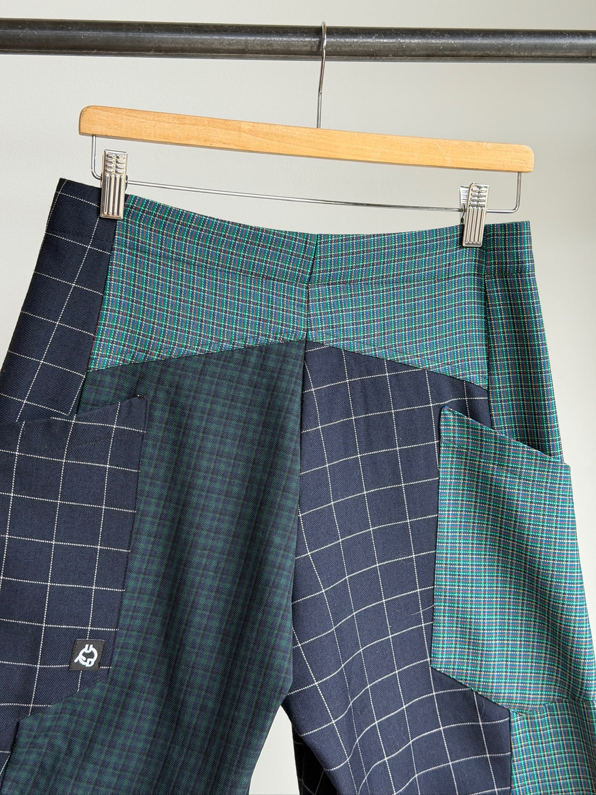 Baggy Pant – Wool Plaid Suiting in Navy & Green