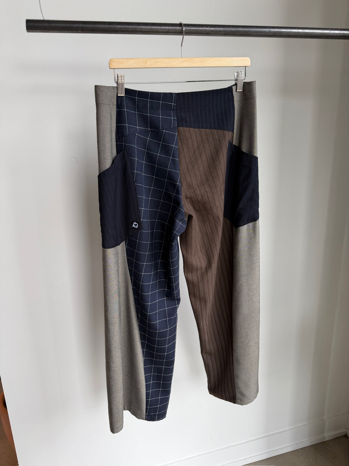 Baggy Pant – Wool Plaid Suiting in Navy, Grey & Brown