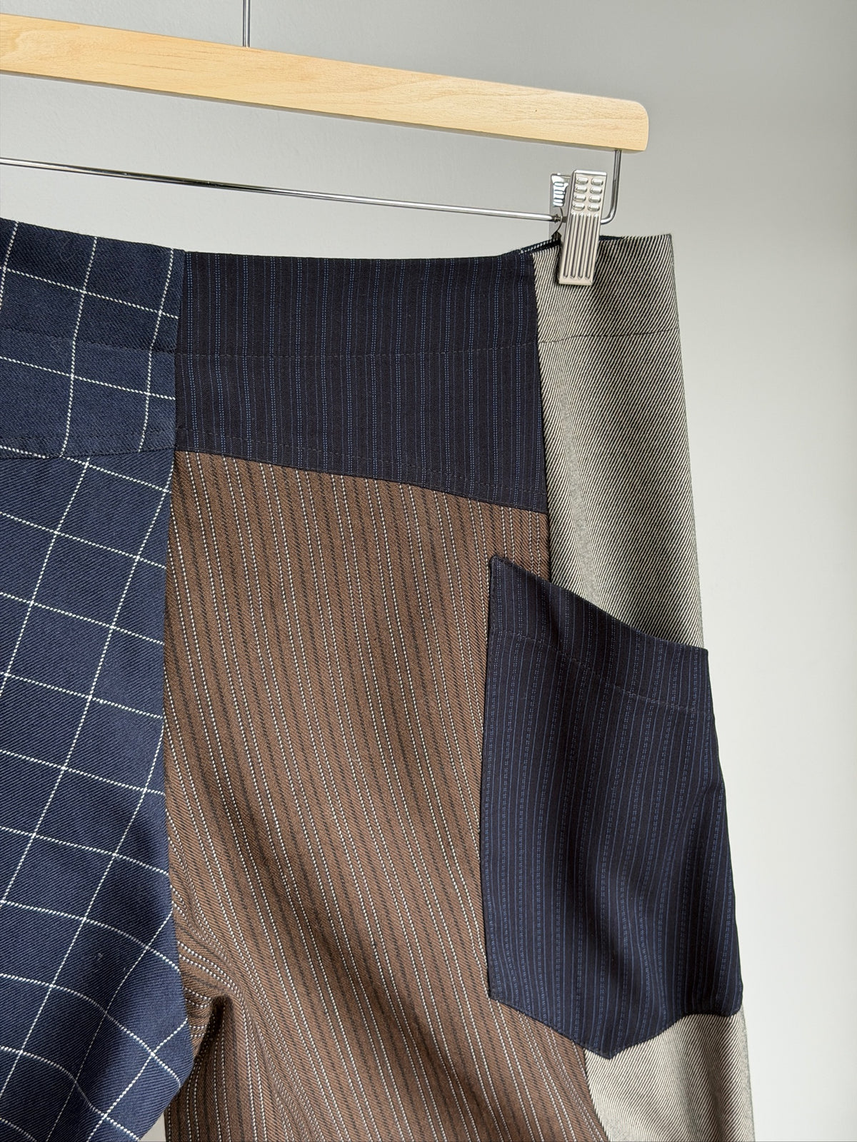 Baggy Pant – Wool Plaid Suiting in Navy, Grey & Brown