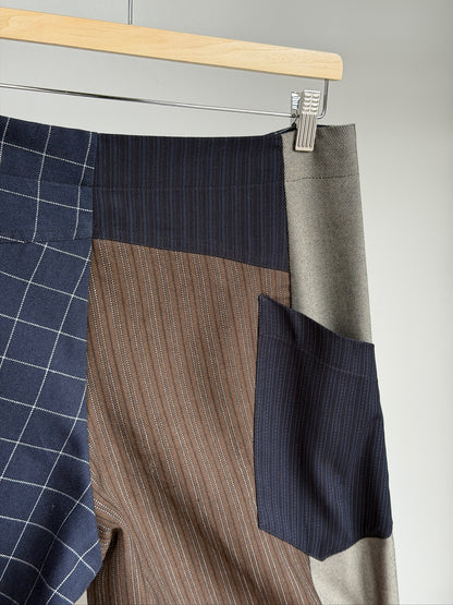 Baggy Pant – Wool Plaid Suiting in Navy, Grey & Brown