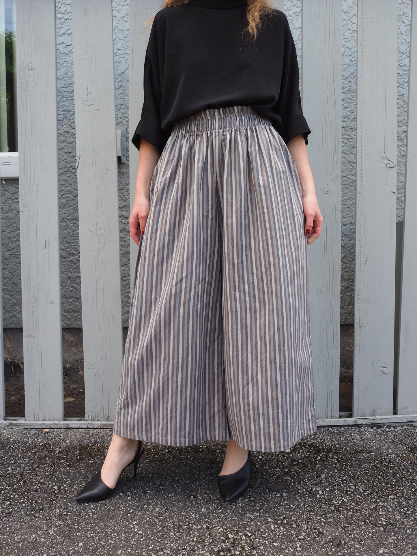 Comfy Stripes Wide Leg Pant M